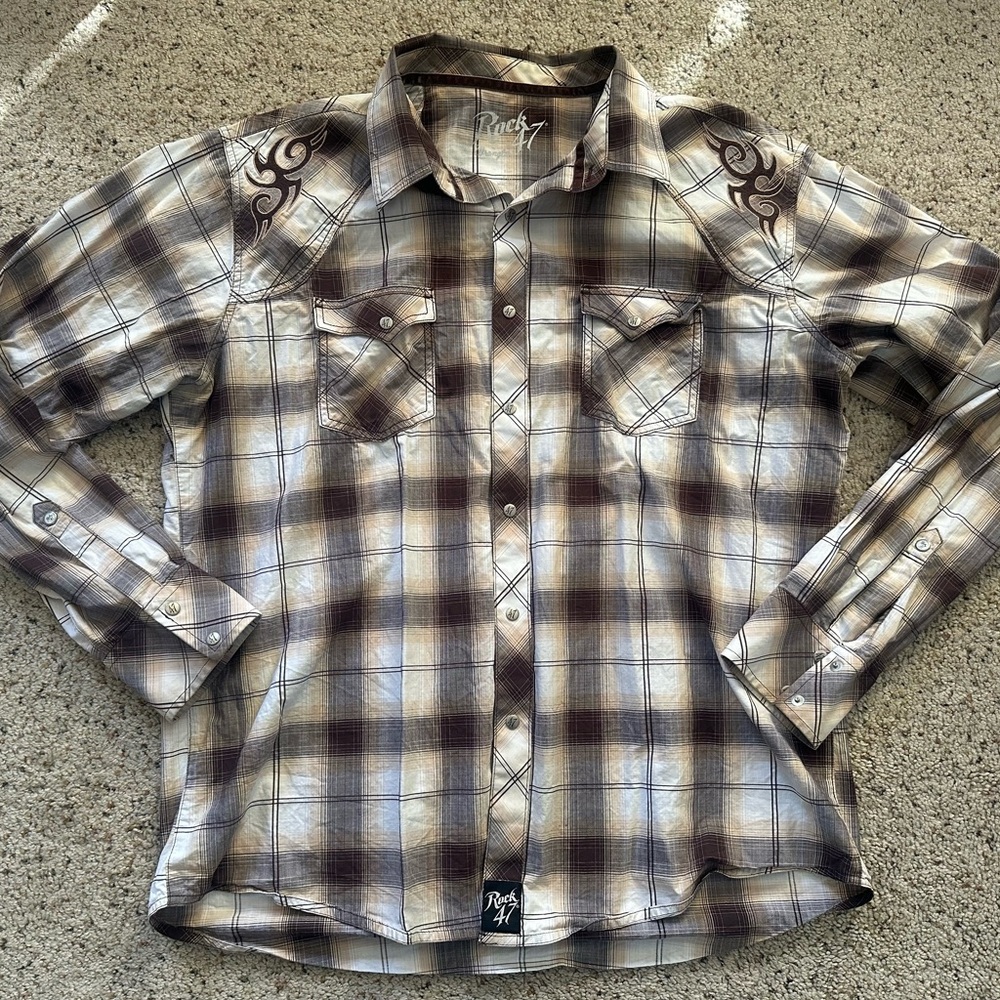 Men’s WRANGLER ROCK47 Button Up XXL